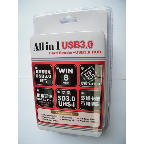 INTERNAL CARD READER 3.5" USB3.0 BLACK /SILVER COLOUR