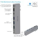 9820T 8 in 1 Dual TypeC Adapter for MacBook Pro 13''&15'',MacBook Air 2018 13" - Image 2