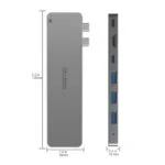 9820T 8 in 1 Dual TypeC Adapter for MacBook Pro 13''&15'',MacBook Air 2018 13" - Image 4