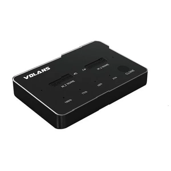 VOLANS VL-UCM2DS Aluminium 2-Bay USB-C (Gen 2) M.2 NVMe PCI-E SSD Docking Station with Clone