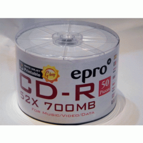 EPRO CD-R / 52X / SPINDLE 50 / WHITE GLOSSY PRINTABLE 751529