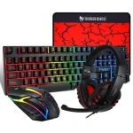 T-Wolf TF800 RGB 4 in 1 gaming keyboard mouse headphone and pad kit set keyboard mouse combos - Image 1