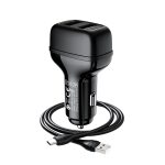 hoco-z36-leader-dual-port-car-charger-set-with-type-c-cable-wire