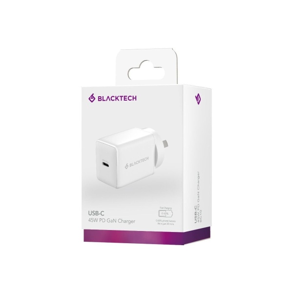 BLACKTECH BC10 USB-C 45W GaN Charger - White