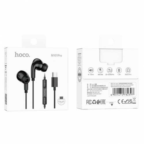 Hoco M101 Pro Crystal USB-C Handsfree Black