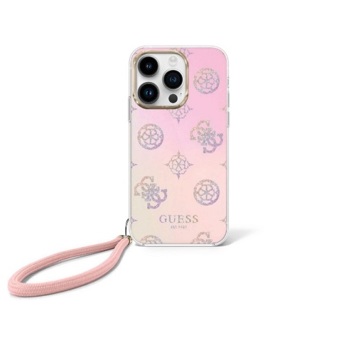 Guess Glitter Peony Edition - iPhone 15 - Pink