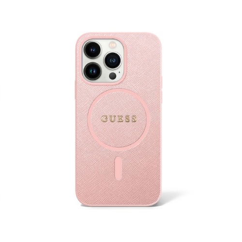 Guess Saffiano MagSafe - iPhone 15 Pro - Pink