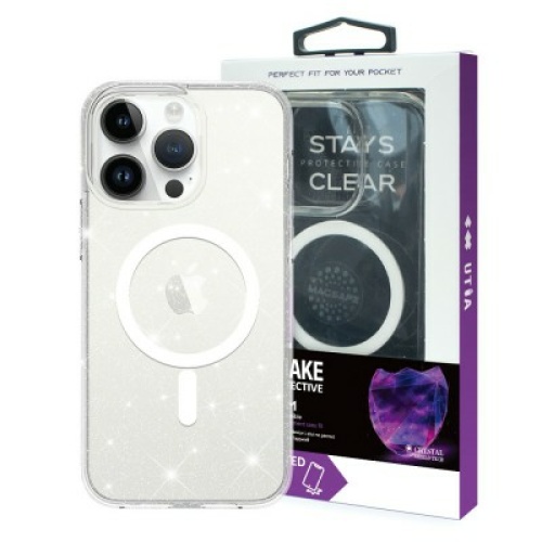 Ultimake Glitter Shockproof Transparent Magsafe Case for iPhone 14 Pro-Shiny Clear