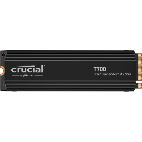 Crucial T700 4TB Gen5 NVMe SSD - 12400/11800MB/s R/W 2400TBW 1500K IOPs 1.5M hrs MTTF with DirectStorage for Intel 13th Gen & AMD Ryzen 7000