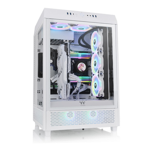 Thermaltake, The Tower 500, Mid Tower, Tempered Glass, Drive Bays: 8x2.5"/3.5", 4x3.5", Expansion Slot: 9, Motherboard Support: Micro ATX/ATX/E-ATX/Mini ITX, Pre-Installed Fan: 2x120mm, White