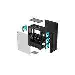 DeepCool CC560 Black Mid-Tower Computer Case, Tempered Glass Window, 4x Pre-Installed LED Fans, Top Mesh Panel, Support Up To 6x120mm or 4x140mm AIO - Image 2