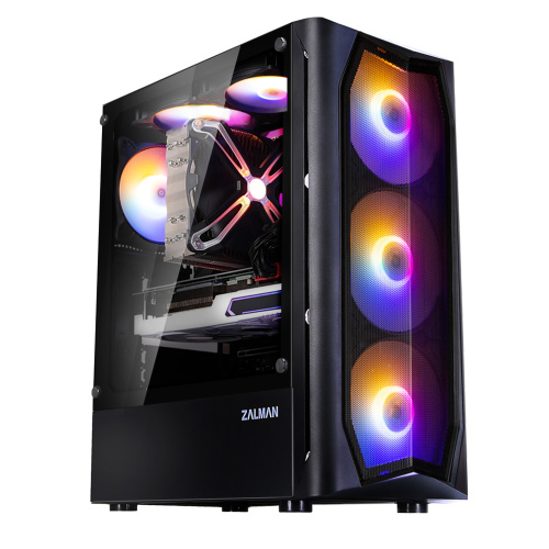 Zalman N4 REV.1, Mid-Tower, Tempered Glass, Drive Bays: 2x3.5", 2x2.5", Expansion Slot: 7, Motherboard Support: ATX/mATX/Mini-ITX, Pre-Installed Fan: 3x120mm, 3x140mm, RGB, Black, 1 Year Warranty