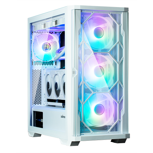Zalman Z10 DUO WHITE, Mid-Tower, Tempered Glass, Drive Bays: 2x3.5", 2x2.5", Expansion Slot: 7, Motherboard Support: ATX/mATX/Mini-ITX, Pre-Installed Fan: 3x120mm, ARGB, 1 Year Warranty
