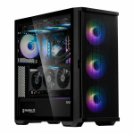 Zalman Z10 DUO, Mid-Tower, Tempered Glass, Drive Bays: 2x3.5", 2x2.5", Expansion Slot: 7, Motherboard Support: ATX/mATX/Mini-ITX, Pre-Installed Fan: 4x120mm, ARGB, Black, 1 Year Warranty - Image 1