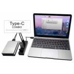 USB 3.1 Type C to 3 Port 3.0 USB Hub & Card Reader with Switch White - Image 3