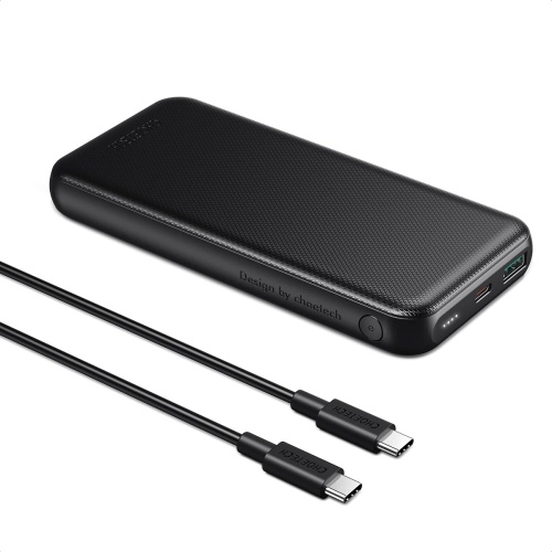 CHOETECH B627 10000mAh PD 20W + QC Power Bank | 0.5M USB-C to USB-C Cable | Black