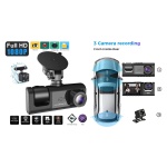BDI-C309 3 Cameras 1080P Front & 720P Inside 2 Inch Screen + 480P Back Dash Cam - Image 7