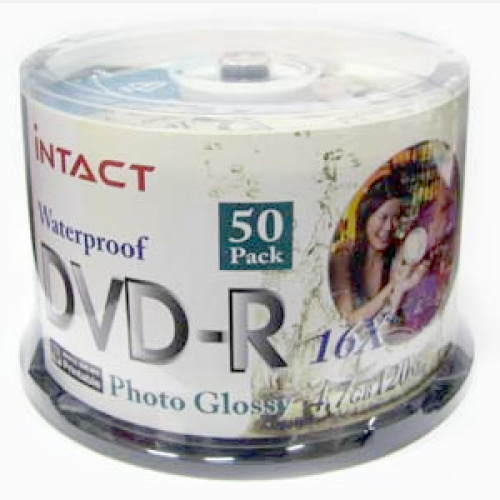 INTACT DVD-R / 16X / 50 CAKE / WATERPROOF / WP1650