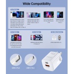 Choetech PD5006 GaN USB-A + USB-C Dual port PD PPS 33W wall charger - Image 7