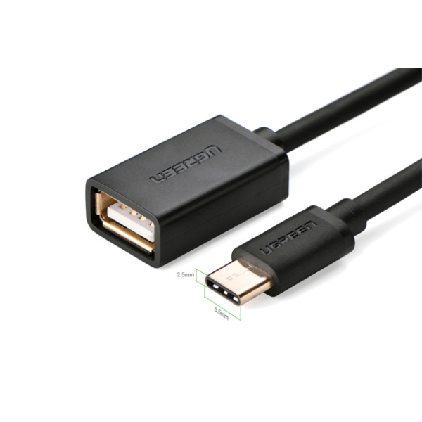 UGREEN 30175 USB Type C Male to USB Type A Female adapter Cable 15cm