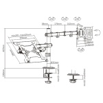 Brateck Steel Monitor Arm With Laptop Tray - Image 4
