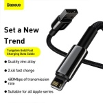 Baseus USB to iP 2.4A Tungsten Gold Charging Cable - Image 7