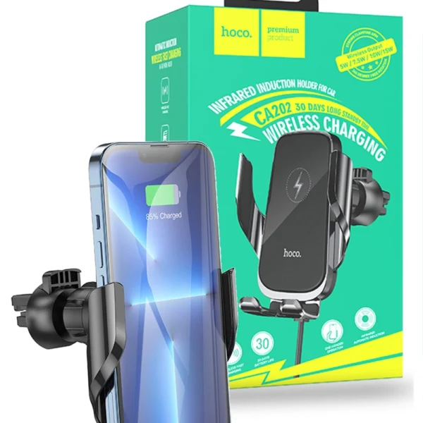 Hoco CA202 Auto-Scaling Air Vent Wireless Charger