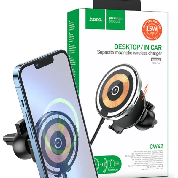 Hoco CW42 Magnetic Discovery Air Vent Wireless Charger