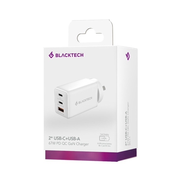 BLACKTECH BC11 2C 1A 67W GaN Charger With Smart IC