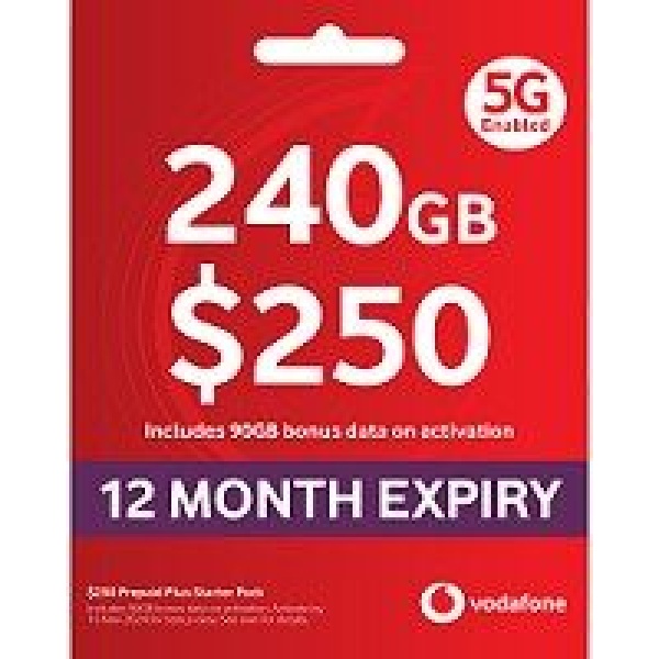 Vodafone $250 365 Days - $180