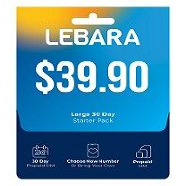Lebara $39.90 30 Days Plan - $13