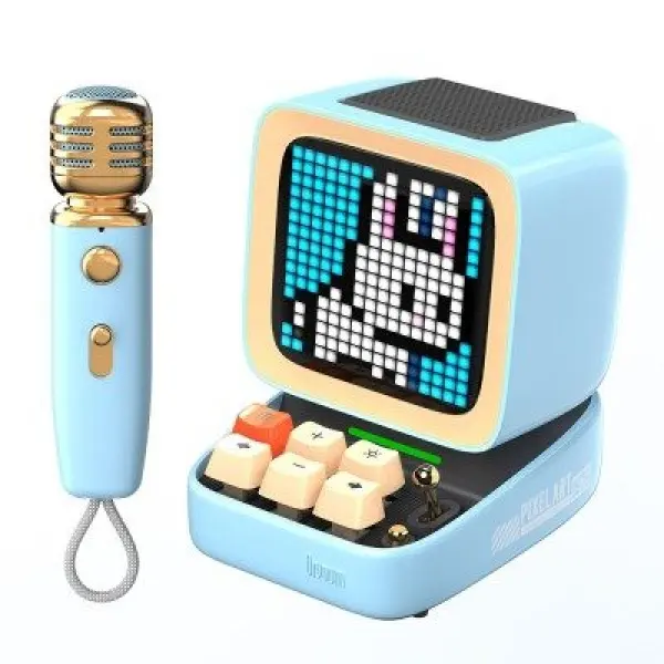 Divoom Ditoo-Mic Mini Karaoke Machine Pixel Art Blue